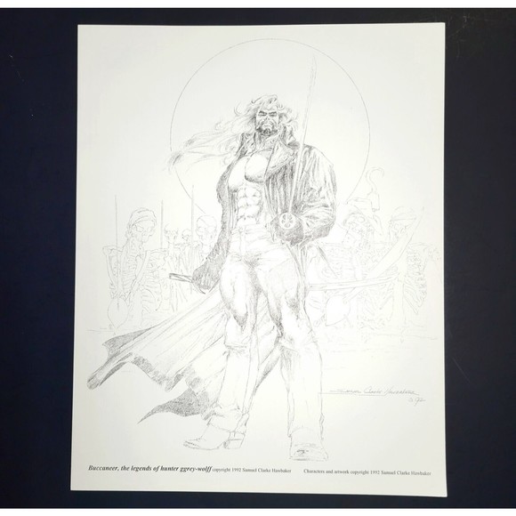 Buccaneer ART LITHO SET 6 Hunter Grey-Wolf S.C.Harbaker Falcon Comic 710/1500 NM - Picture 7 of 12